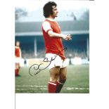Football Peter Storey 10x8 Signed Colour Photo Pictured In Action For Arsenal. Good Condition. All