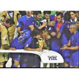 Football Andrea Pirlo signed 16x12 stretched canvas pictured celebrating with his Italian