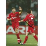 Vladimir Smicer Liverpool Signed 12 x 8 inch football photo. Good Condition. All autographs come