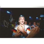 Rudi Voller Germany Signed 12 x 8 inch football photo. Good Condition. All autographs come with a