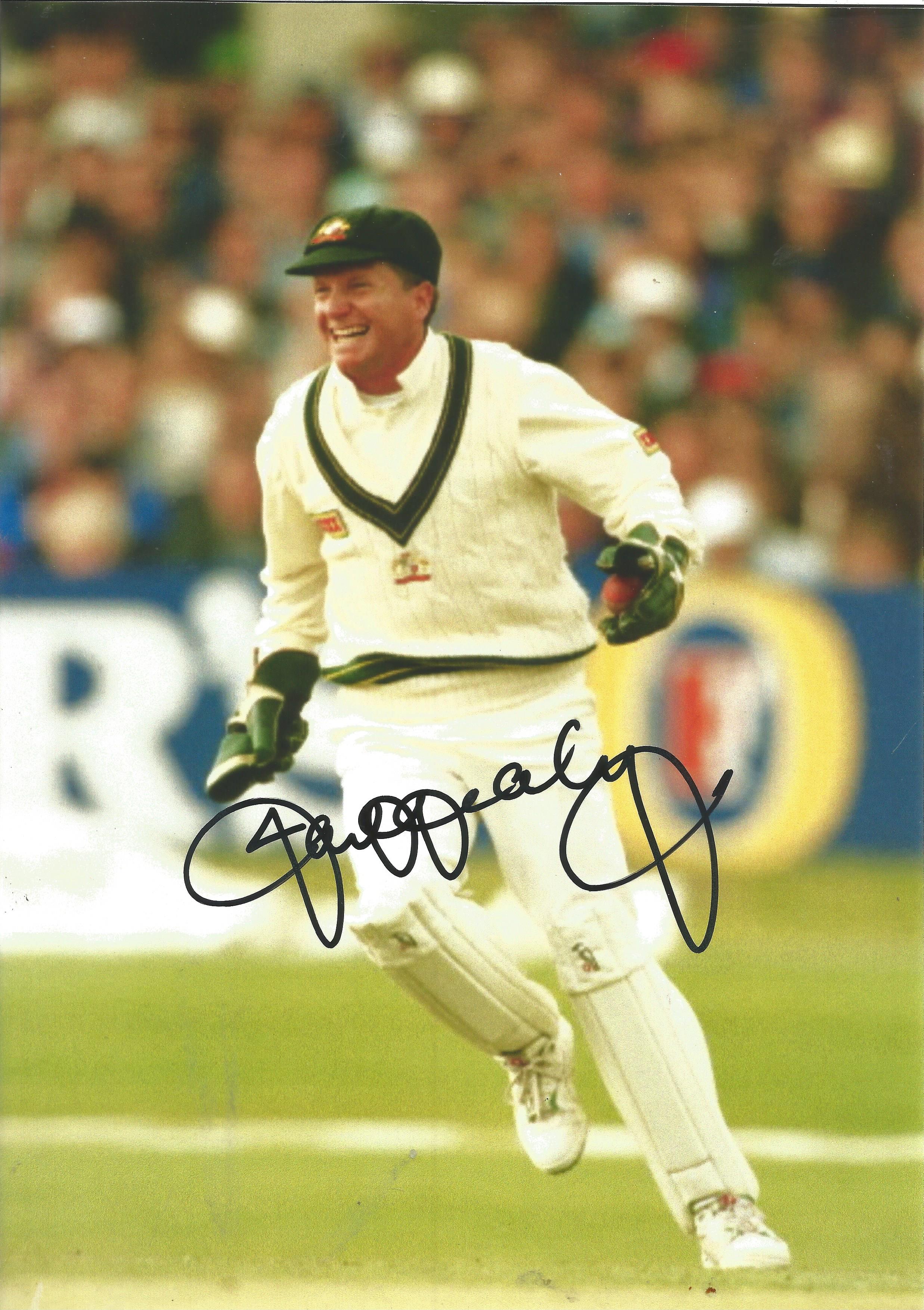 Cricket Ian Healy signed 12x8 colour photo. Ian Andrew Healy AO (born 30 April 1964) is an