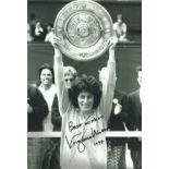 Tennis Virginia Wade signed 12x8 black and white photo. Sarah Virginia Wade, OBE (born 10 July 1945)
