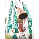 John Hartson Celtic Signed 12 x 8 inch football photo. Good Condition. All autographs come with a