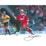 Jason McAteer signed 10x8 colour photo pictured in action for Liverpool. Good Condition. All