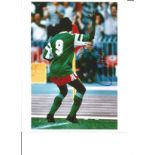 Roger Milla Cameroon Signed 10 x 8 inch football photo. Good Condition. All autographs come with a