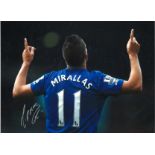 Kevin Mirallas Everton Signed 16 x 12 inch football photo. Good Condition. All autographs come