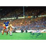 Graeme Sharpe 85 Final Everton Signed 16 x 12 inch football photo. Good Condition. All autographs