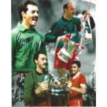 Bruce Grobbelaar signed 10x8 colour montage photo pictured during his time with Liverpool. Good