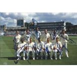 Cricket England multi signed 1997 Ashes team photo 11 signatures include Mark Ealham, Robert