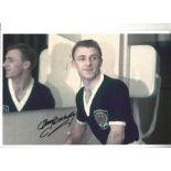 Tommy Docherty Scotland Signed 12 x 8 inch football photo. Good Condition. All autographs come