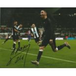 Miguel Almiron signed 10x8 colour photo pictured celebrating while playing for Newcastle United.