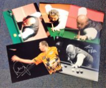 Snooker/Darts collection 5 signed photos from household names such as Wayne Mardle, John Virgo,