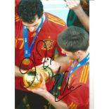 Xabi Alonso and Álvaro Arbeloa Spain Signed 12 x 8 inch football photo. Good Condition. All