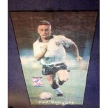 Football Paul Gascoigne 65x38 mat picturing Gazza in action for England lot also comes with a signed