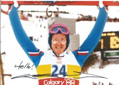 Winter Olympics Eddie Edwards signed colour photo. Michael Edwards (born 5 December 1963), known