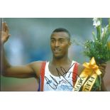 Athletics Colin Jackson signed 12x8 colour photo. Colin Ray Jackson, CBE (born 18 February 1967)