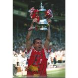 Football Nigel Winterburn signed 12x8 colour photo pictured lifting the FA Cup while playing for