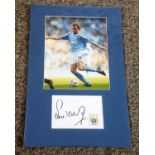 Football Steve McManaman signed and mounted Manchester City display. A white card portraying the