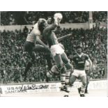 Neville Southall signed 10x8 black and white photo pictured in action for Everton. Good Condition.