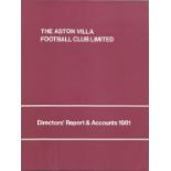 Football Aston Villa Football Club Limited Directors Report and Accounts booklet 1981. Good