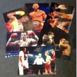 Boxing collection 6 fantastic, signed colour photos from some well-known names of the British ring