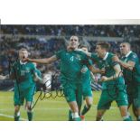 John O'Shea & McClean & Walters Ireland Signed 12 x 8 inch football photo. Good Condition. All