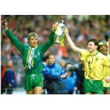 Dave Watson and Chris Woods Norwich City Signed 16 x 12 inch football photo. Good Condition. All