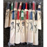 Cricket collection 15 The Art of Sport mini cricket bats each portraying an illustration of a famous