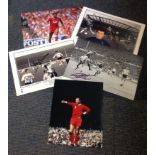 Football legends collection 5 superb, signed photos from some great names such as Ian St John, Geoff