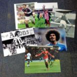 Football collection 6 signed assorted photos from some well-known names past and present includes