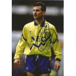 Peter Beagrie signed 12x8 colour photo pictured playing for Everton. Good Condition. All