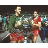 Bruce Grobbelaar signed 10x8 colour photo pictured with the European Cup while playing for