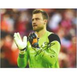 Simon Mignolet signed 10x8 colour photo pictured while playing for Liverpool. Good Condition. All