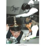 Snooker John Parrott signed 12x8 colourised montage photo of the 1991 World Snooker Champion. Good