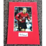 Football Phil Neville signed and mounted Manchester United display. A white card signed by ex-