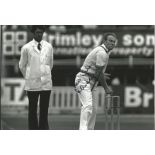 Cricket Ray Illingworth signed 12x8 black and white photo pictured in action. Raymond Illingworth