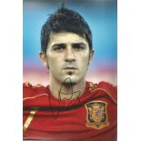Football David Villa signed 12x8 colour photo pictured while on duty for Spain. David Villa