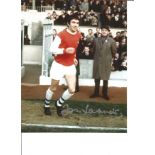 Football Jon Sammels 10x8 Signed Colour Photo Pictured Running Out At Highbury During His Time