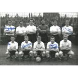 Football Tottenham 1957, Football Autographed 12 X 8 Photo, A Superb Image Depicting Players