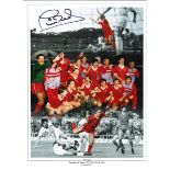 Phil Neal collage Liverpool Signed 16 x 12 inch football photo. Good Condition. All autographs