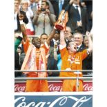 Charlie Adam and Jason Euell Blackpool Signed 16 x 12 inch football photo. Good Condition. All