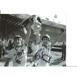 Football Ray Stewart and Geoff Pike 10x8 Signed Colour Photo Pictured Celebrating With His West
