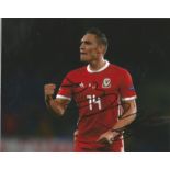 Connor Roberts signed 10x8 colour photo pictured playing for Wales. Good Condition. All autographs