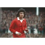 Football Willie Morgan signed 12x8 colour photo pictured in action for Manchester United. Good