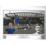 Football John Hollins signed 12x8 colourised montage photo picturing the Chelsea legend in action.