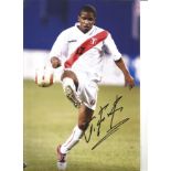 Jefferson Farfán Peru Signed 12 x 8 inch football photo. Good Condition. All autographs come with