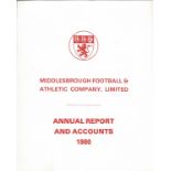 Football Middlesbrough Football and Athletic Company Limited Annual Report and Accounts booklet