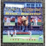 Cricket Big Day Out Benson and Hedges Cup Hardback book signed by 14 legendary players and umpires