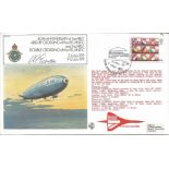 Wg Cdr Bert Evenden signed RAF FF4 FDC. 60th Anniversary of the First Airship Crossing of the