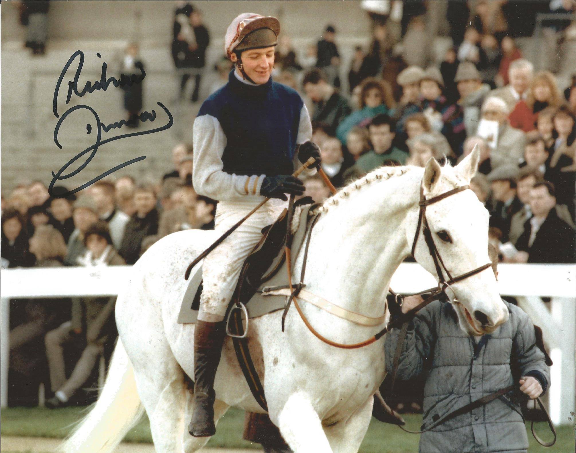 Jockey Richard Dunwoody signed 10x8 colour photo. All autographs come with a Certificate of